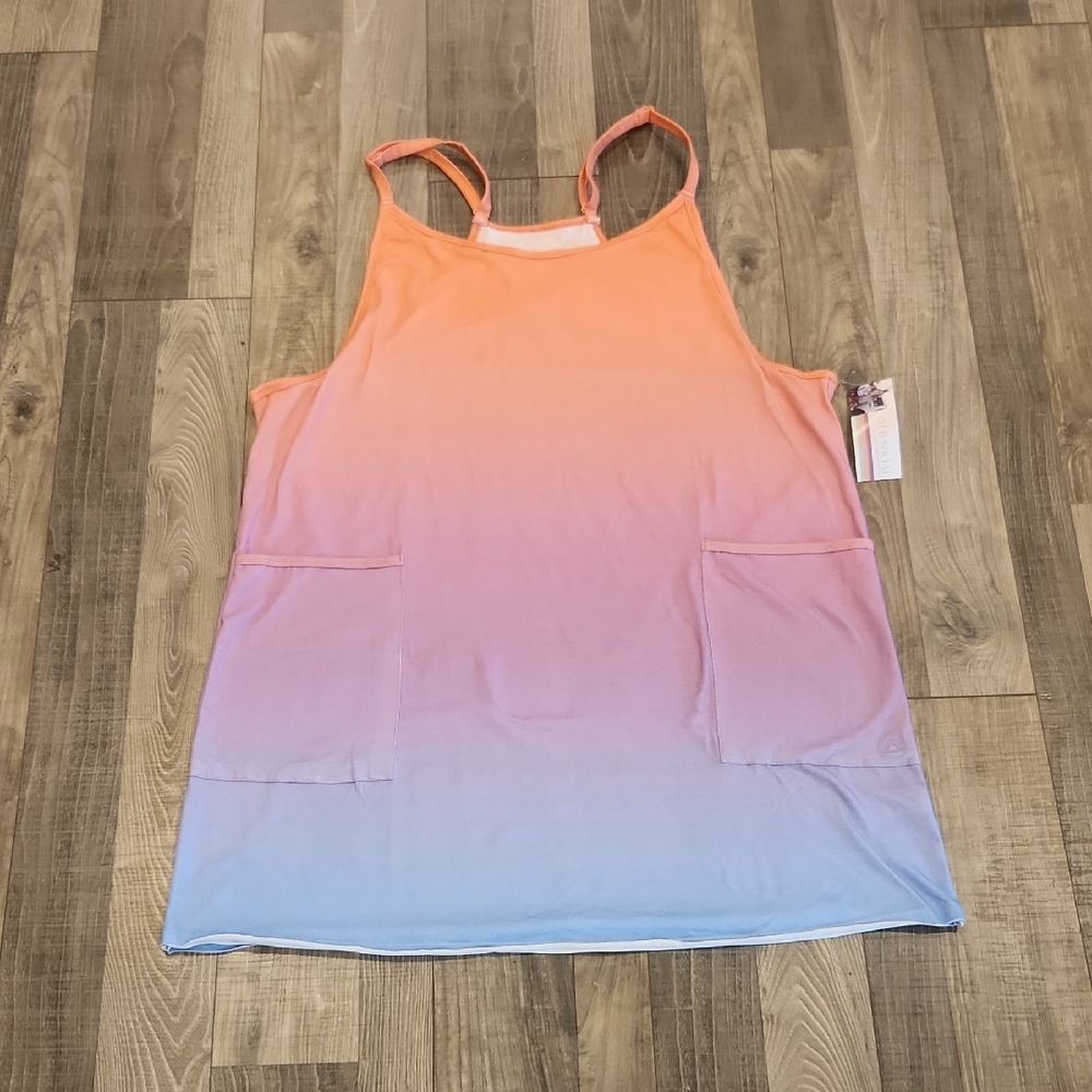 Jadelynn Brooke Ombre Pink Peach to Light Blue Swim Coverup